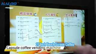 Macchina da caffè a capsule per bevande calde e fredde Halo touch screen da 27 pollici con 14 gusti e automatica