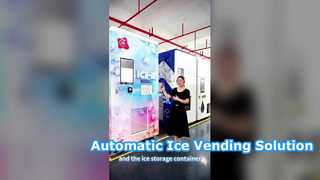 Distributore automatico di ghiaccio | Soluzione integrata per la produzione, lo stoccaggio, l'insacchettamento e la sigillatura automatica del ghiaccio