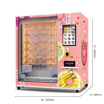 Distributore automatico automatico dell'alimento fresco dell'insalata del distributore automatico del bigné del frigorifero del sistema dell'ascensore con il touch screen 21.5inch