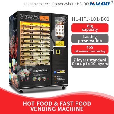 distributore automatico caldo completamente automatico dell'alimento di self service 24h con riscaldamento a microonde
