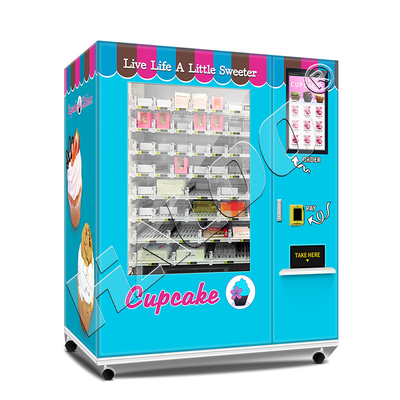 Distributore automatico automatico dell'alimento fresco dell'insalata del distributore automatico del bigné del frigorifero del sistema dell'ascensore con il touch screen 21.5inch