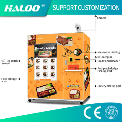 Distributore automatico congelato completamente automatico congelato grande touch screen dell'alimento del distributore automatico dell'alimento con il riscaldamento rapido 45S