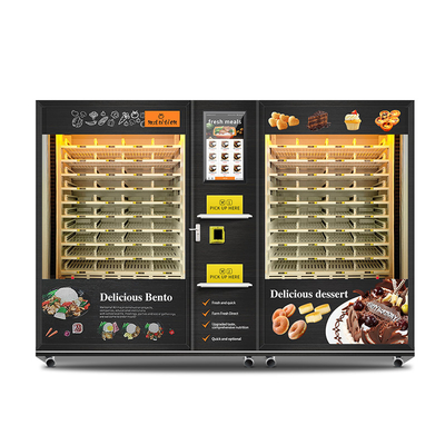 Distributore automatico dei Governi di grande capacità 2 per i pasti pronti con i dessert dei dolci delle latte delle bevande e del riscaldamento a microonde