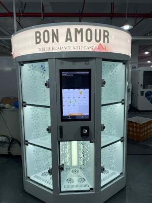 Haloo Fresh Flower Vending Machine White 13 Locker Big Bouquet Hot Selling per Shopping Mall Sistema di pagamento con carta di credito