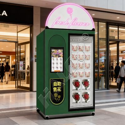 Haloo Fresh Flower Vending Machine White 16 Locker Big Bouquet Hot Selling per Shopping Mall Sistema di pagamento con carta di credito