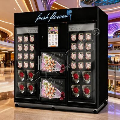Vending Machine Haloo Fornitore Flower Vending Machine 34 Armadi Big Size Machine Bill Coin and Card Reader