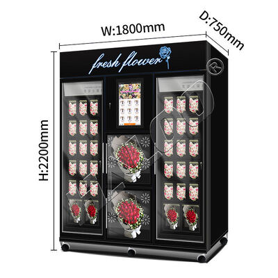 Fornitore di macchine da vendere Haloo 36 numeri di armadietto Macchina da vendere fiori 21,5 pollici touch screen Con lettore di carte di conto in macchina