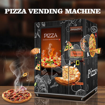 Distributore automatico di pizza con touchscreen da 49 pollici e telaio porta interamente in acciaio, in grado di congelare fino a -18°C