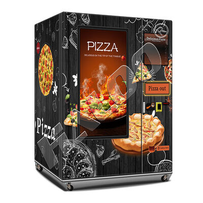 Distributore automatico di pizza con touchscreen da 49 pollici e telaio porta interamente in acciaio, in grado di congelare fino a -18°C
