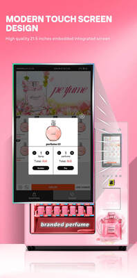Haloo 21.5-inch Touchscreen Perfume Vending Machine with Double-Layer Explosion-Proof Glass and XY Receiving Platform