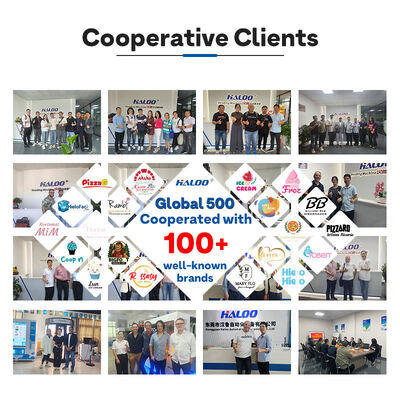 Haloo, distributore automatico di bevande e snack da 21,5 pollici con 360 capienza, porta di vetro sfumante, robusta e resistente