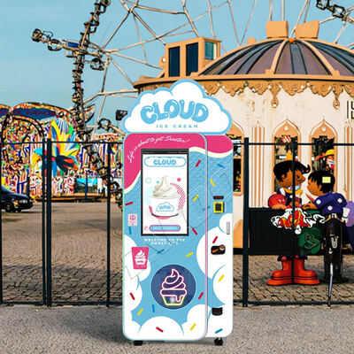 Distributori automatici di gelati Haloo con insegna luminosa superiore e riduttore a vite senza fine, compressore Embraco 1.5P importato dal Brasile