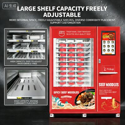 Haloo -18 °C macchinario per vendere noodle surgelati con materiale di piastra in acciaio colorato, forno a microonde, riscaldamento a vapore per 35 secondi, servire