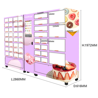 Distributore automatico dell'armadio dell'alimento fresco dell'uovo dei dessert dei dolci con il raffreddamento e la pubblicità dello schermo