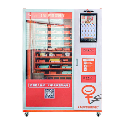 Distributori automatici caldi freschi dei pasti di grande capacità con il forno a microonde doppio