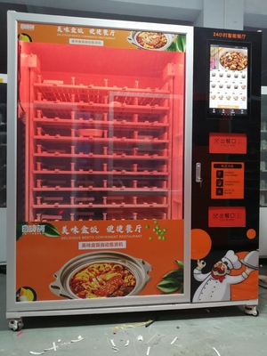 Distributori automatici caldi freschi dei pasti di grande capacità con il forno a microonde doppio