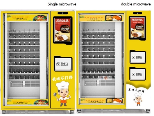Distributore automatico al minuto automatico dell'alimento con il frigorifero e la microonda doppia