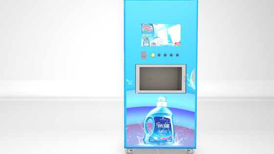 Mondo popolare e distributore automatico amichevole del detersivo liquido di economia per scuola